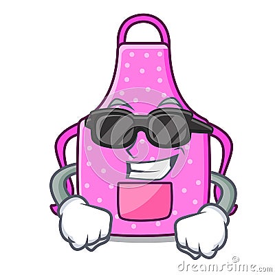 Super cool kitchen apron in the mascot room Vector Illustration