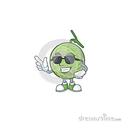 Super cool melon cartoon mascot on white background Vector Illustration