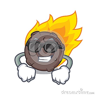 Super cool meteorite character cartoon style Vector Illustration