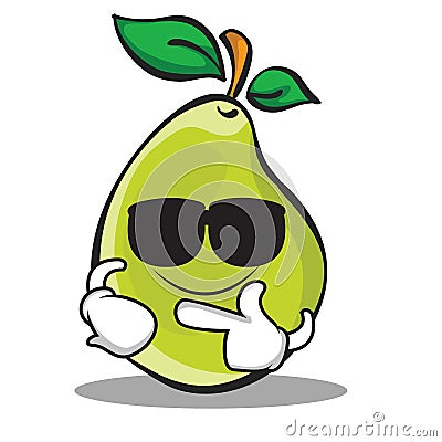 Super cool pear character cartoon Vector Illustration