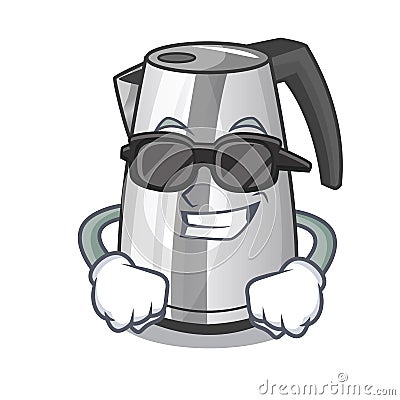 Super cool plastic electric kettle isolated on cartoon Vector Illustration