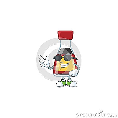 Super cool say asian sauce character wearing black glasses Vector Illustration