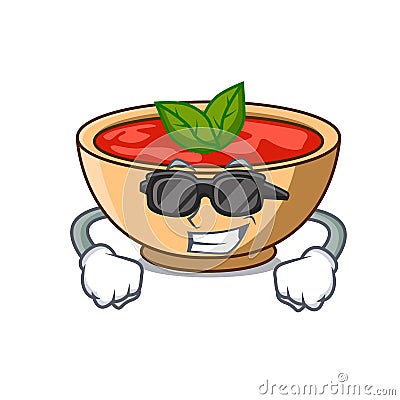 Super cool tomato soup character cartoon Vector Illustration