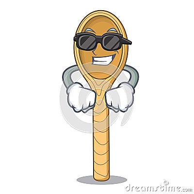 Super cool wooden spoon character cartoon Vector Illustration