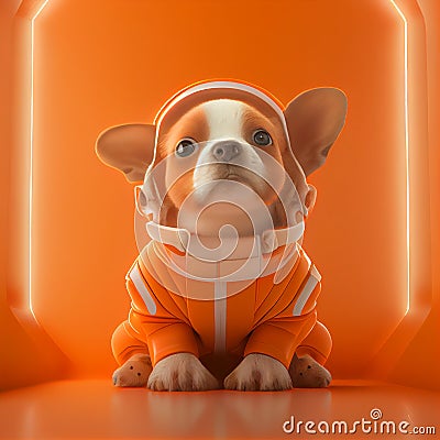 Super cute pet astronaut puppy dog Stock Photo