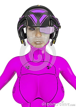 Super cyborg girl Stock Photo