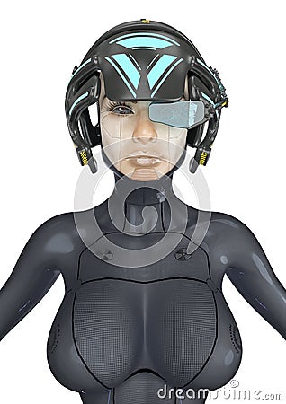 Super cyborg girl Stock Photo