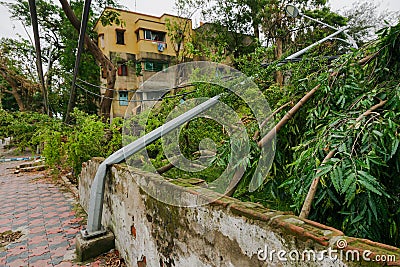 Super cyclone Amphan caused devastation, West Bengal, India Stock Photo