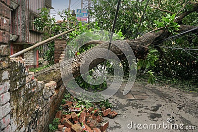 Super cyclone Amphan, West Bengal, India Editorial Stock Photo