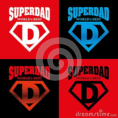 Super Dad hero Logo Supehero Letters Vector Illustration