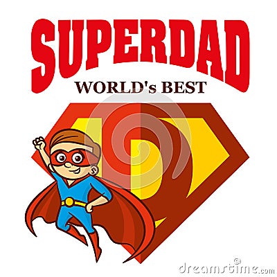 Super Dad hero Logo Supehero Letters Vector Illustration