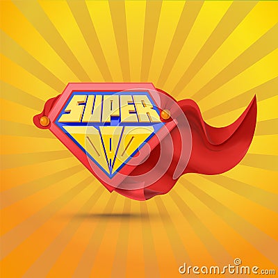 Super dad. Superdad logo. Father day concept. Father superhero. Comic style. Vector Illustration