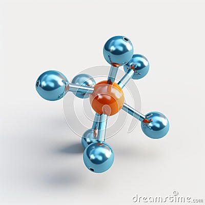 Super Detailed 3d Render Of Isolated Oxygen Molecule In Liquid Metal Style Stock Photo