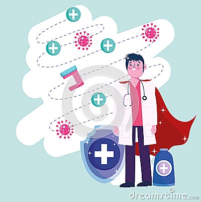 super doctor medicine Vector Illustration