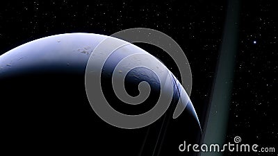 Super-earth planet, realistic exoplanet, planet suitable for colonization, earth-like planet in far space, planets background 3d r Stock Photo