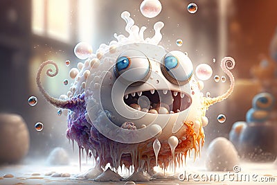 Super Fluffy Smiling Monster: A Pixarian Dream Come True Stock Photo