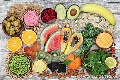 Super Food for Vitality Energy & Fitness Stock Photo