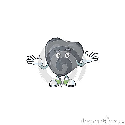 Super Funny Grinning black love balloon mascot cartoon style Vector Illustration