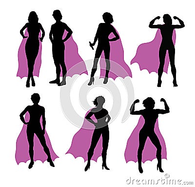 Super Girl Silhouettes, art vector design Vector Illustration