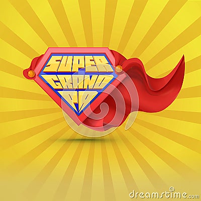 Super grand dad. Grandpa logo. Grandfather day concept. Grandpa superhero. National grandparents day. Elderly people Vector Illustration