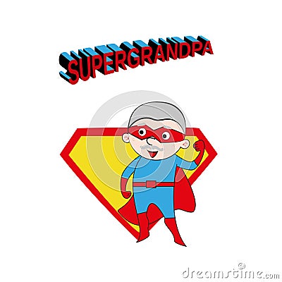 Super grandpa, cartoon abstract, illustration Vector Illustration