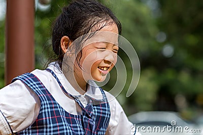 Super Happy Face Expression of Girl Stock Photo