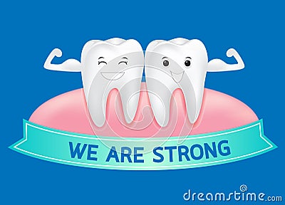 Super health cartoon tooth Vector Illustration