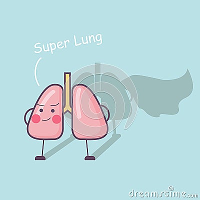 Super health lung Vector Illustration