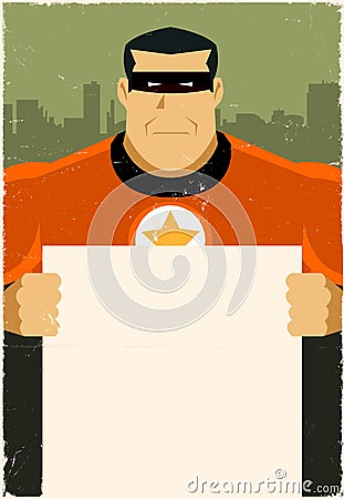 Super Hero Advertisement Sign Stock Photo