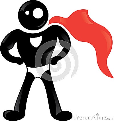 Super hero black icon Vector Illustration