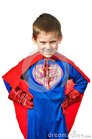 Super Hero Boy isolated Stock Photo