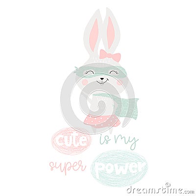 Super hero bunny Vector Illustration