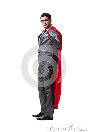 The super hero businessman isolated on white Stock Photo