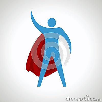 Super hero cartoon silhouette icon. abstract Vector Illustration