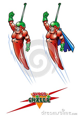 Super Hero Chilli Pepper Stock Photo