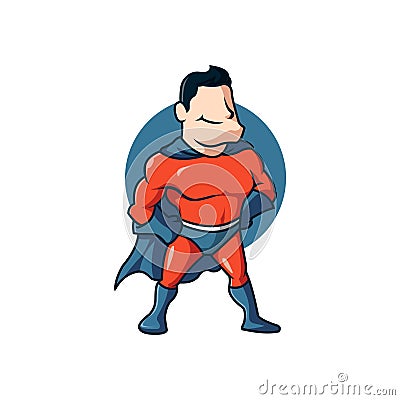super hero comic power costume strength Vector Illustration