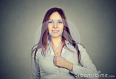 Super hero girl. Confident woman Stock Photo