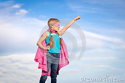 Super hero girl power concept Stock Photo