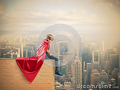 Super hero kid Stock Photo