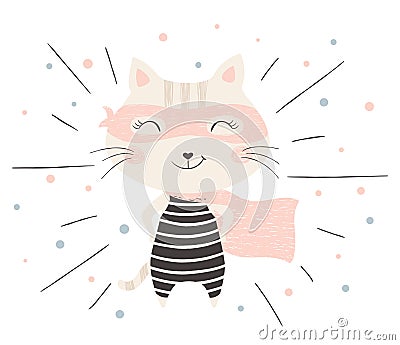 Super hero kitty Vector Illustration