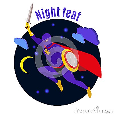 Super Hero Night Activity Illustration Vector Illustration