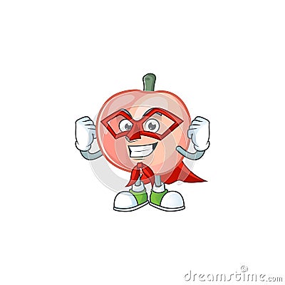 Super hero peach character mascot for cute emoticon Vector Illustration