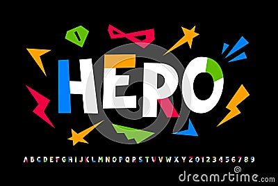 Super hero style font Vector Illustration