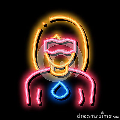 Super Hero Woman neon glow icon illustration Vector Illustration