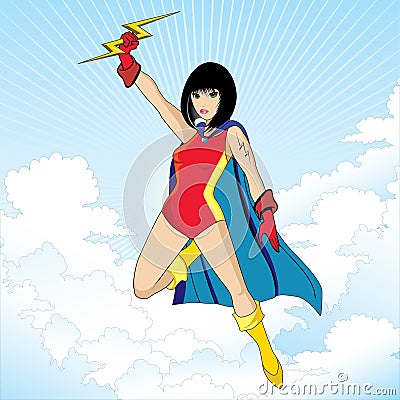 Super heroine character Cartoon Illustration