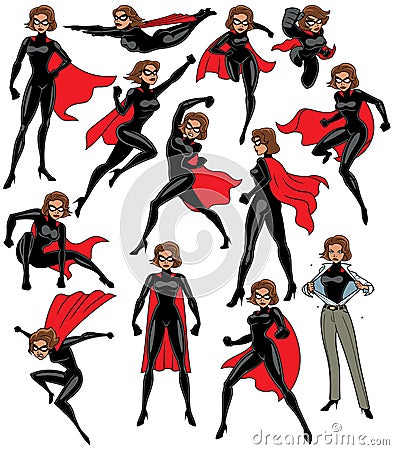 Super Heroine Set Stock Photo