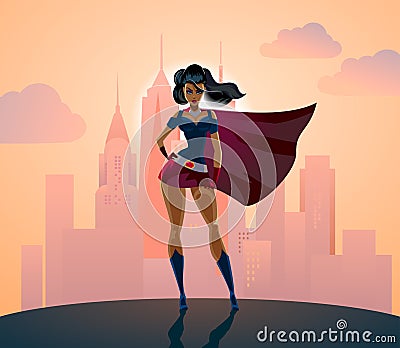 Super Heroine silhouette Vector Illustration