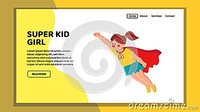 super kid girl vector Vector Illustration