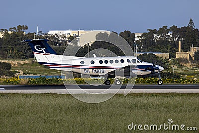 Super King Air on the runway Editorial Stock Photo