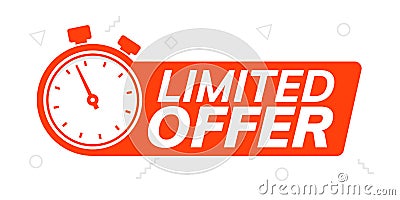 Super limited offer clock time icon. Promo price period last minute offer promotion Vector Illustration